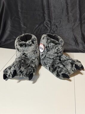 Cozy Plush Kids' Monster Paw Slippers